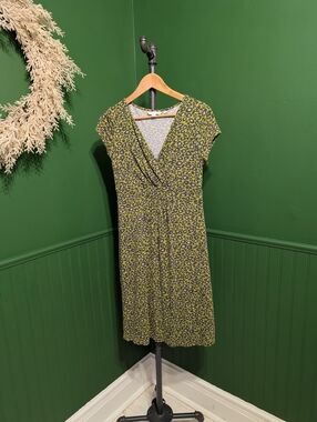 Boden Green Leopard Dress US 14
